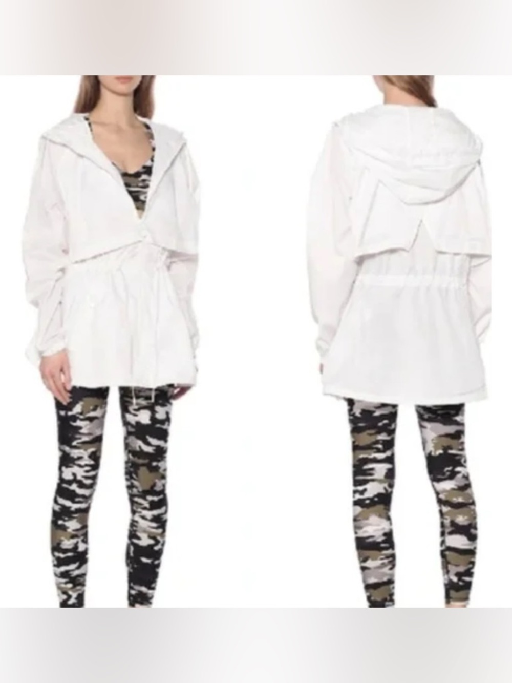 The upside ella parka brilliant white Hooded Utility Jacket size large